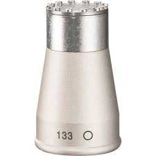 Silver and light gray cylindrical microphone capsule showing number 133 and a multi-pin connector.