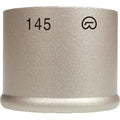 Close-up of a silver cylindrical metal part labeled '145' with a logo on the side.