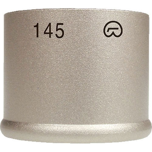 Close-up of a silver cylindrical metal part labeled '145' with a logo on the side.