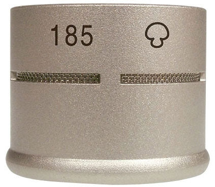 Silver microphone capsule with the number 185 and a polar pattern symbol printed on it.