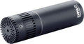 Black cylindrical microphone with vented grille and rotary switch on the body
