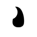 Black oversized pickguard with a curved teardrop shape against a white background.