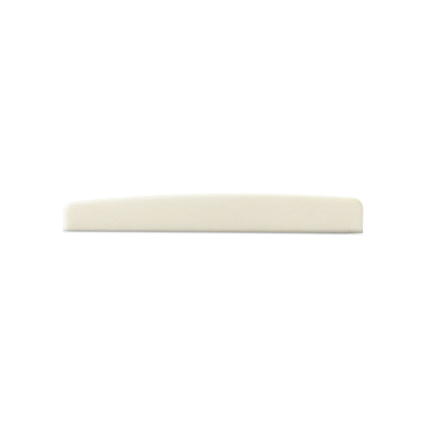 Off-white pre-shaped acoustic guitar saddle shown on a white background.