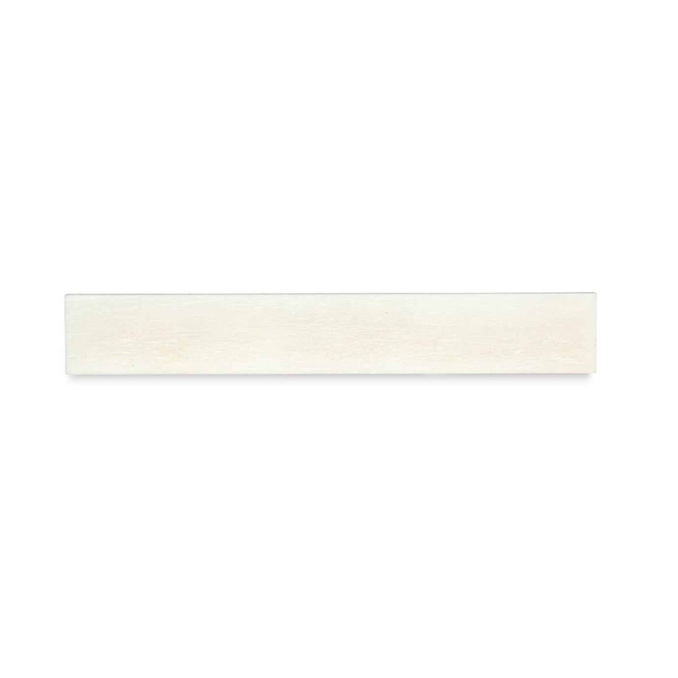 Off-white rectangular bone guitar saddle piece with smooth surface shown on a white background.