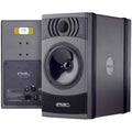 Black PMC result6 studio monitor speaker with visible front and rear sides showing drivers and input connectors.