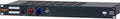 Black 1U rackmount microphone preamp unit with knobs, buttons, and a 1/4 inch input jack.