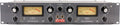 Front panel of a Retro Revolver dual compressor with dual analog VU meters and multiple knobs and switches.