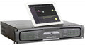 JBL Intonato 24MX monitor controller unit with a tablet showing a tuning interface on top.