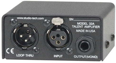 STUDIO TECHNOLOGIES Model 32A Talent Amplifier — Personal Monitor System