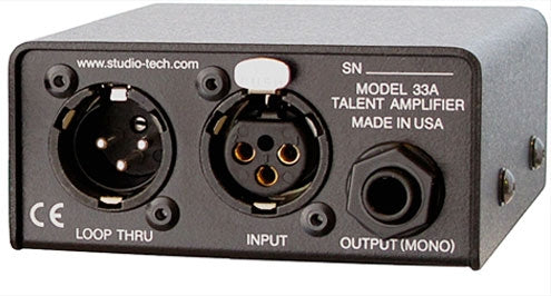 STUDIO TECHNOLOGIES Model 33A Talent Amplifier — Personal Monitor System