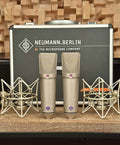Vintage Neumann U 87 Condenser Microphone Stereo Pair. Close SN. Great Shape U87 1982
