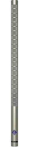 Long silver shotgun-style microphone with grille pattern and Neumann logo near the base.