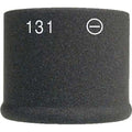 Black foam windscreen with printed text '131' and a circle with a minus sign.