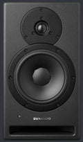 Front view of a black studio monitor speaker with two drivers and a Dynaudio logo.