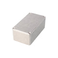 Gray rectangular metal enclosure box with four screw holes on the top cover.