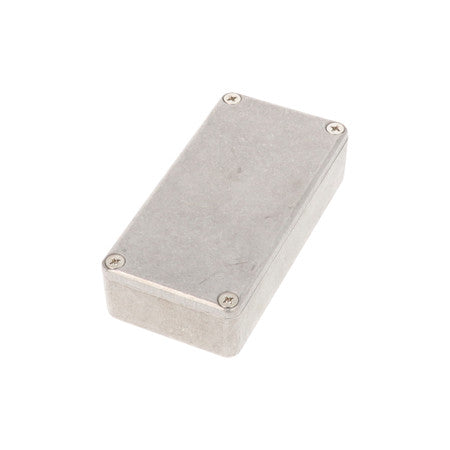 Rectangular metal enclosure box with screws visible on the top panel.