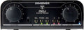 Black Drawmer MC1.1 monitor pre-amp with headphone jack, rotary knobs, and source/output buttons with indicator lights.