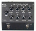 Black Grace Design ALiX instrument preamplifier with various control knobs and two footswitches on its face.