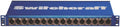 Blue rackmount panel with sixteen black XLR female connectors and Switchcraft branding.