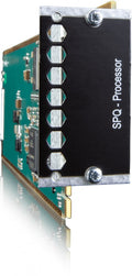 Circuit board card with metal faceplate labeled SPQ - Processor and edge connector