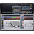 Top view of a PreSonus StudioLive 32SX digital mixing console with faders, buttons, knobs, and touchscreen display.