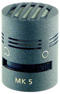 Dark gray metal microphone component with ventilation slots, a slider control, and 'MK 5' marking.