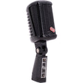 Black dynamic microphone with supercardioid label and red 77A logo on front grille.