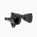 Single black guitar tuning machine with TonePros logo embossed on housing.