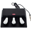 Black pedal unit with three silver foot pedals and a 1/4 inch TS plug cable, branded Nord.