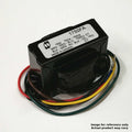 Black Hammond 1750FA transformer with multi-colored wire leads and a white label showing model and specifications.