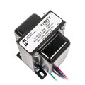 Black Hammond 1750TY output transformer with colored wire leads and a white label showing specifications.
