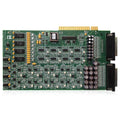 Green printed circuit board with electronic components, capacitors, and two D-sub connectors on the side.