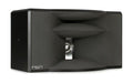 Black speaker horn with a visible silver driver inside and a logo on the front corner.