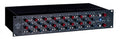 Black rackmount audio summing mixer with multiple red and blue rotary knobs and push buttons.
