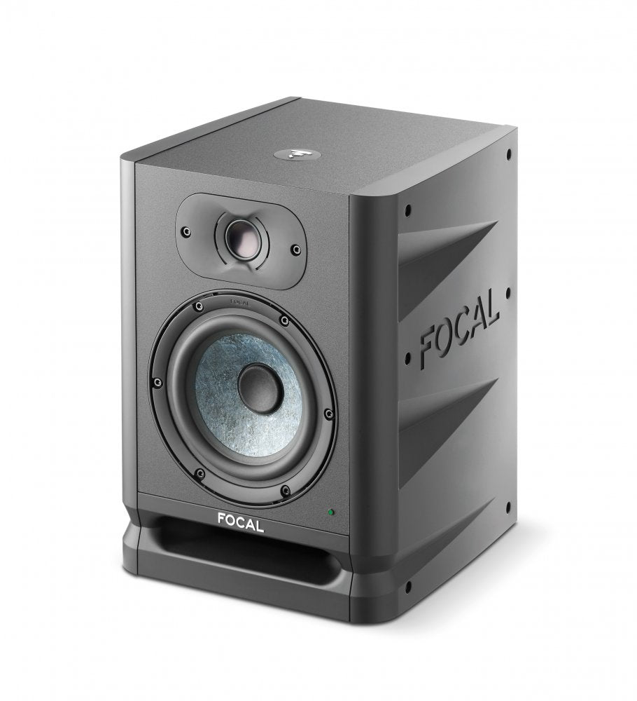 Black and gray studio monitor speaker with FOCAL logo and textured woofer cone.