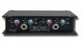 Black twin headphone amplifier panel with controls and two 1/4 inch headphone jacks