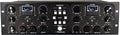 Front panel of a WesAudio audio processor with knobs, switches, and meters for left/mid and right/side channels.