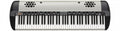 A KORG SV273S synthesizer keyboard with multiple control knobs, buttons, and speakers integrated into the top panel.