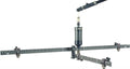 Black microphone mounted in a metal three-arm frame with adjustable clamps and a top-mounted microphone.
