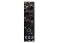 Black audio module panel with five rotary knobs and four toggle switches labeled with EQ and microphone preamp functions.