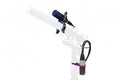 Black microphone clip with attached cable and XLR connector on a purple mounting bracket.