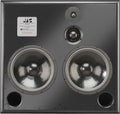A large black rectangular ATC SCM300ASL Pro active studio monitor on a matching stand, with a soft dome tweeter and midrange dome above twin 15-inch bass drivers on the front baffle.