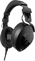Black over-ear headphones with plush ear pads and wired connection with RØDE branding on headband and ear cups.