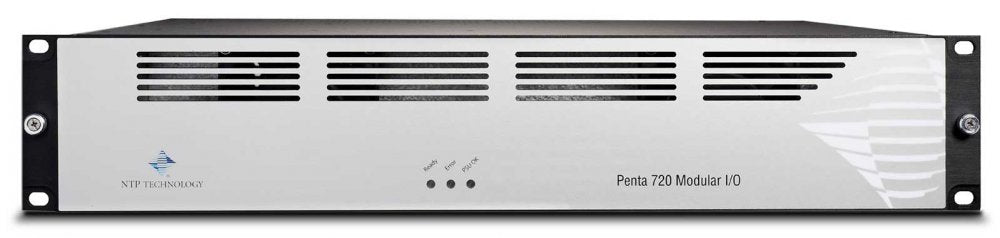 Front panel of a NTP Technology Penta 720 Modular I/O unit with status lights and ventilation slots.
