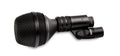 Black handheld microphone with mesh grille and XLR connector mount showing DPA branding and model 4055.