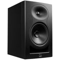 Black studio monitor speaker with two drivers and a front bass port, labeled KALI on front.