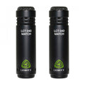 Two black cylindrical microphones with mesh tops and LEWITT branding on the bodies shown side by side.