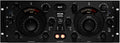 Front view of a black SPL Iron mastering compressor with multiple knobs, meters, and toggle switches.