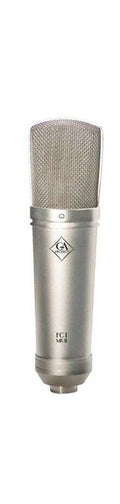 Silver studio microphone with a metal mesh grille and cylindrical body labeled FC 1 MK II.