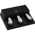Black pedal unit with three silver foot pedals and a red nord logo on the top section.